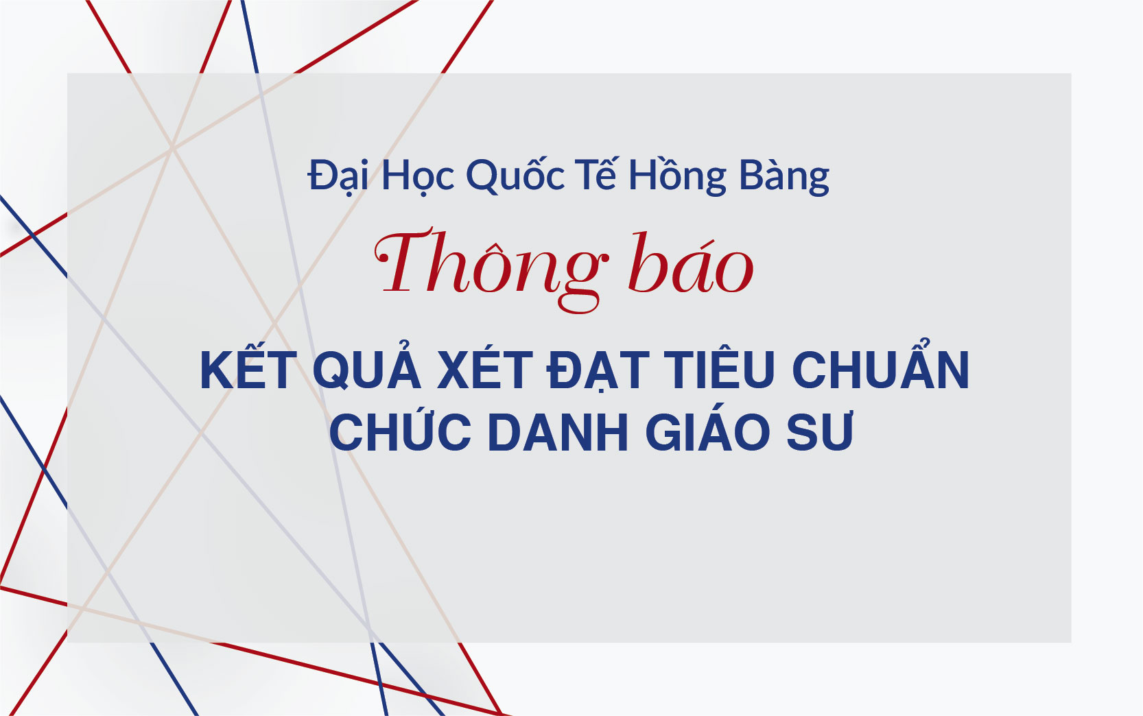 Thông báo kết quả xét đạt tiêu chuẩn chức danh Giáo sư