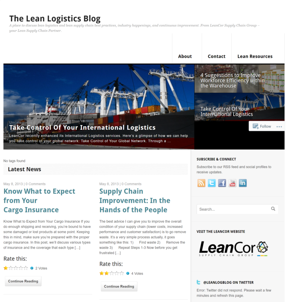Website “Lean Logistics Blog“