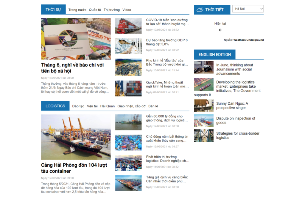 Website “Tạp chí chuyên ngành Logistics Việt Nam“