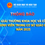 Bộ Giáo dục và Đào tạo: Thông báo kế hoạch tổ chức Giải thưởng khoa học và công nghệ dành cho sinh viên trong các cơ sở giáo dục đại học năm 2025