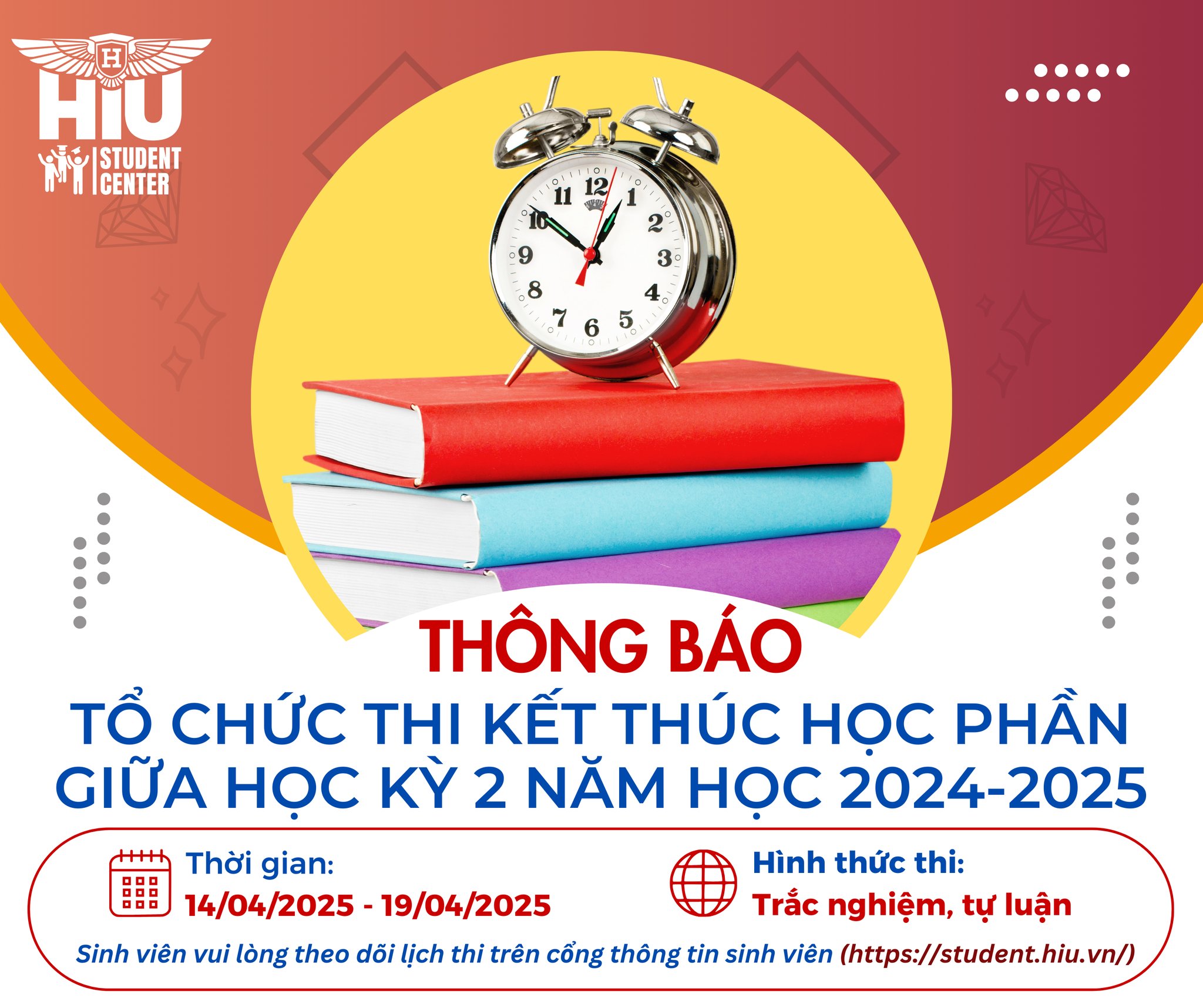 THÔNG BÁO – V/V TỔ CHỨC THI KẾT THÚC HỌC PHẦN GIỮA HỌC KỲ 2 NĂM HỌC 2024-2025