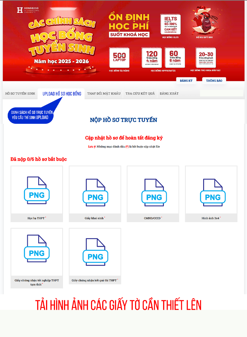 Bước 3: Upload hồ sơ