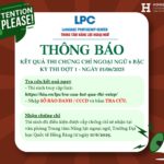 THÔNG BÁO KẾT QUẢ THI CHỨNG CHỈ NGOẠI NGỮ 6 BẬC – KỲ THI 01/06/2025