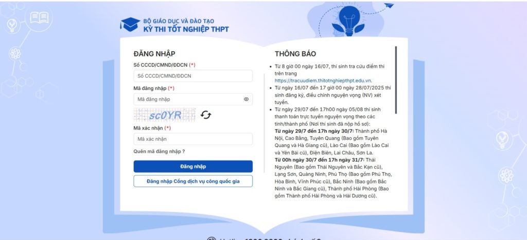 Các bước thanh toán lệ phí xét tuyển đại học năm 2025
