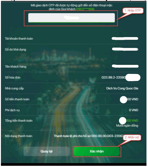 Hướng dẫn thanh toán qua kênh “Vietcombank”