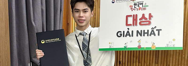 Lê Công Hậu xuất sắc giành giải Nhất vòng bán kết khu vự tại “Cuộc thi Nói tiếng Hàn – Cúp Đại sứ Hàn Quốc 2025”