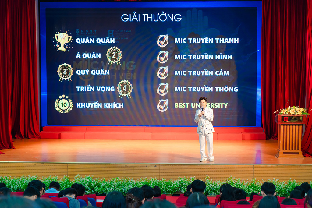 MC Nguyễn Hoàng Vũ - Sáng lập, điều hành HOST Academy chia sẻ về cơ cấu giải thưởng cuộc thi Mic Vàng Sinh viên 2025