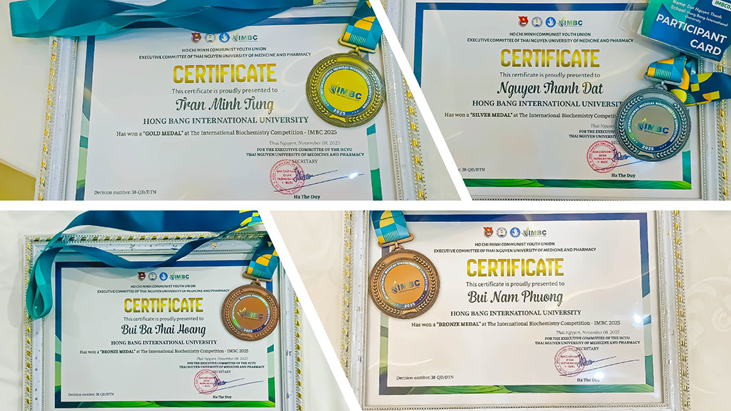 Sinh viên Khoa Y HIU giành 4 huy chương tại đấu trường Hóa sinh Y học quốc tế IMBC 2025