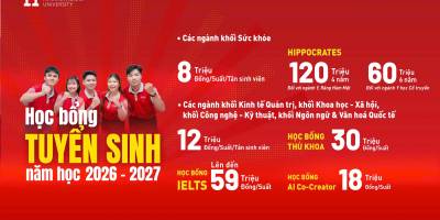 Học bổng Tuyển sinh Trường Đại học Quốc tế Hồng Bàng năm 2026