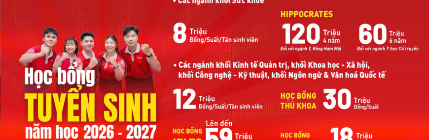 Học bổng Tuyển sinh Trường Đại học Quốc tế Hồng Bàng năm 2026