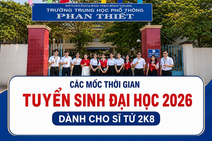 Các mốc thời gian tuyển sinh đại học 2026 dành cho sĩ tử 2K8
